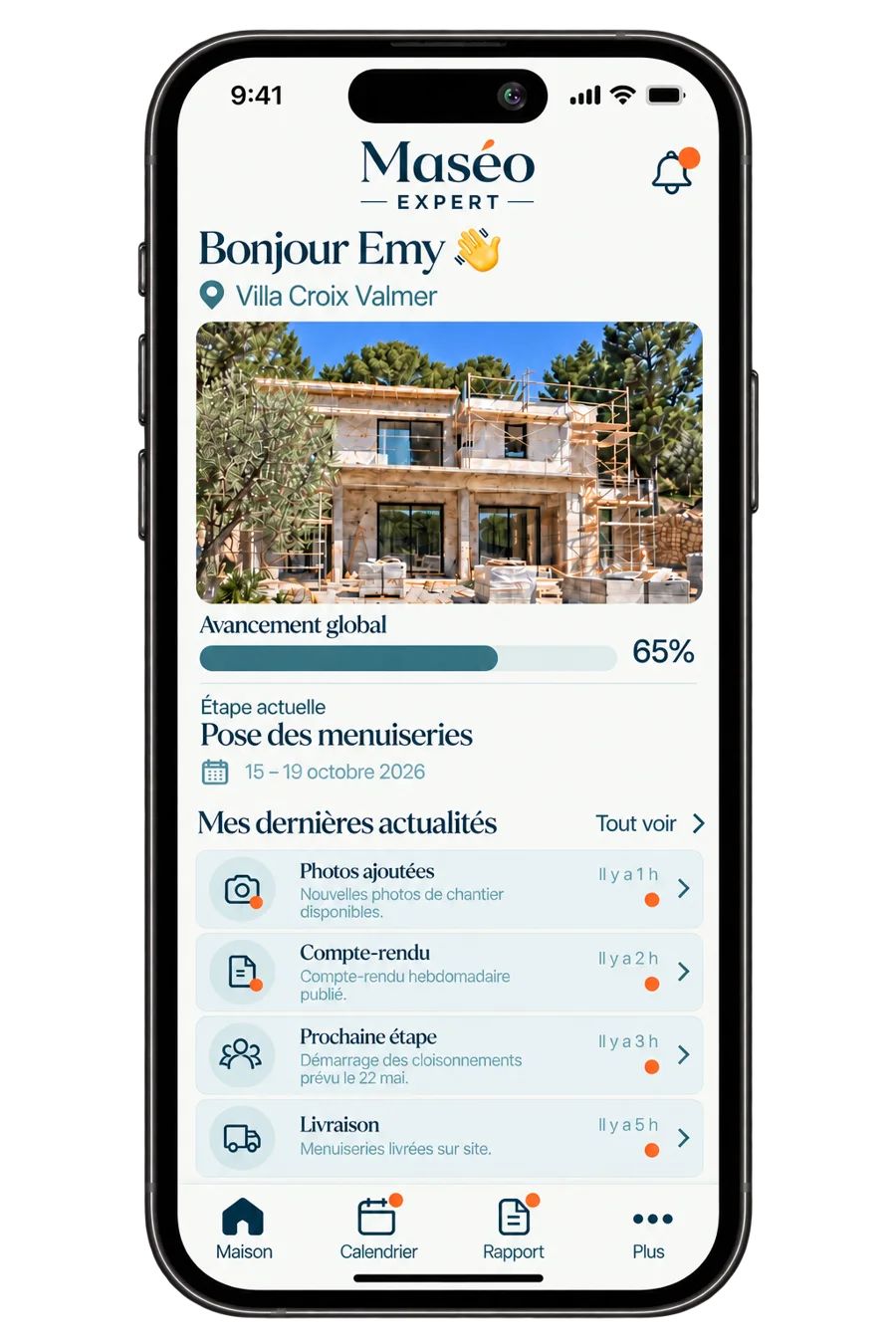 Maséo app screen on a phone